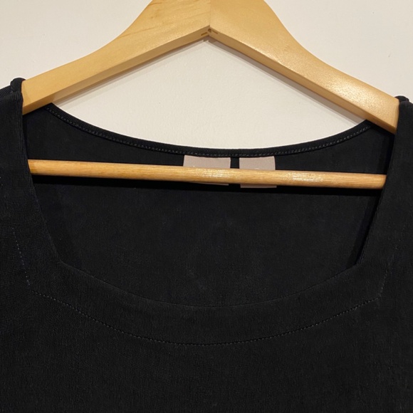 Chico's Traveleres Black Stretchy Short Sleeve Midi Dress Size Chics's 0 or US 4 - Picture 5 of 5